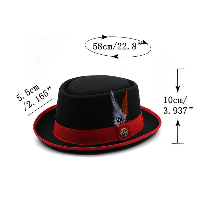 British Style Hip Hop Fedora Hat Unisex Party Sombrero Cap