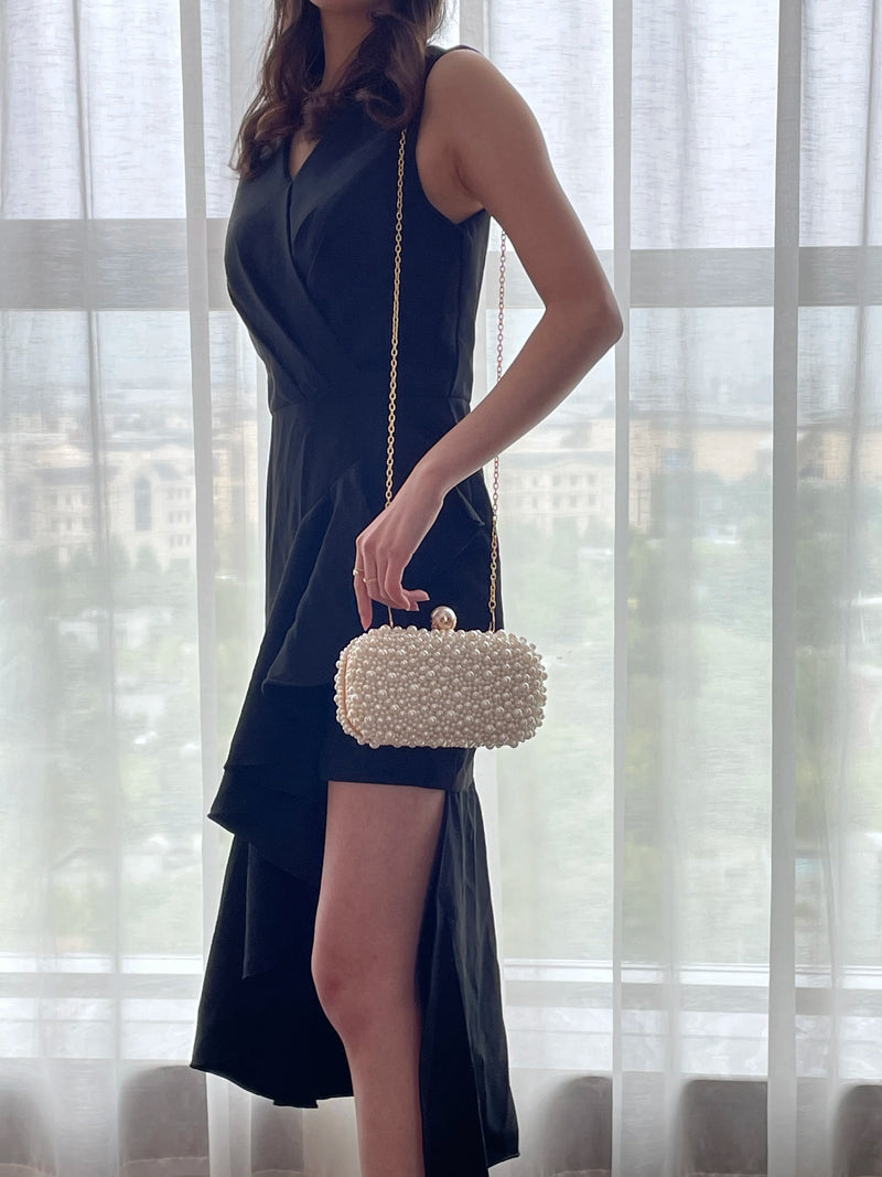 Elegant Luxury Pearl Beaded Wedding Clutch Women Purse