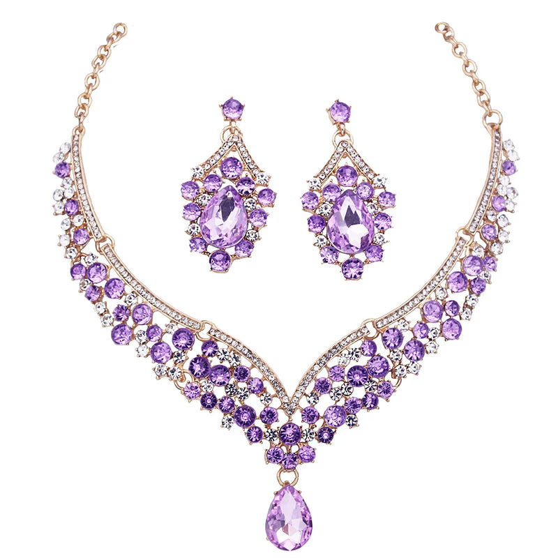 Princess Collar Two Piece Set Bride Jewelry for Women Wedding Accessories
