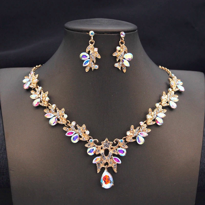 Princess Collar Two Piece Set Bride Jewelry for Women Wedding Accessories