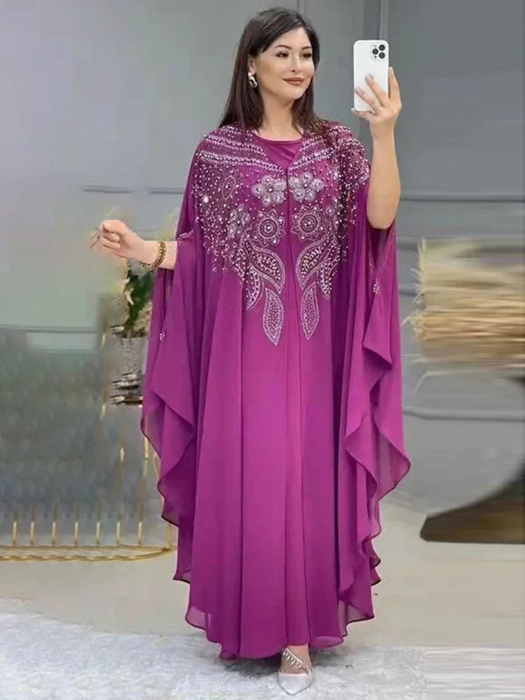 Dubai Luxury Chiffon Muslim Abayas For Women