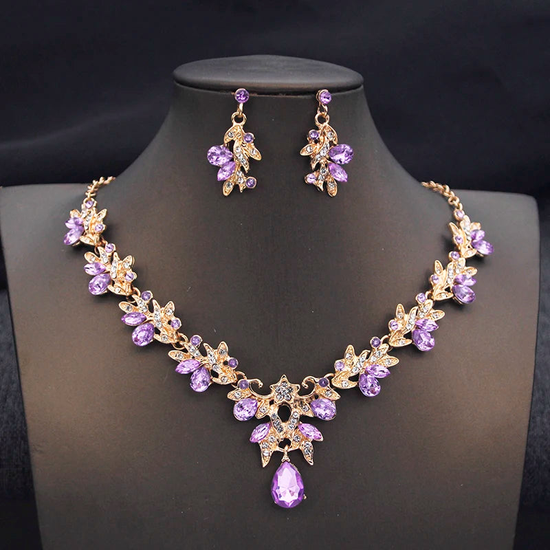 Princess Collar Two Piece Set Bride Jewelry for Women Wedding Accessories