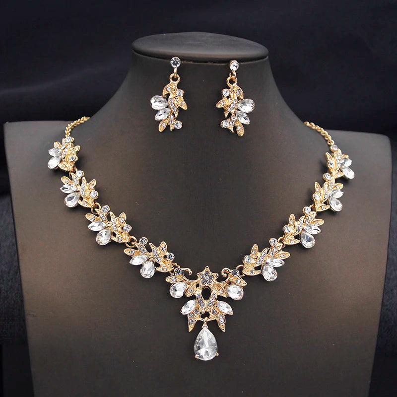 Princess Collar Two Piece Set Bride Jewelry for Women Wedding Accessories