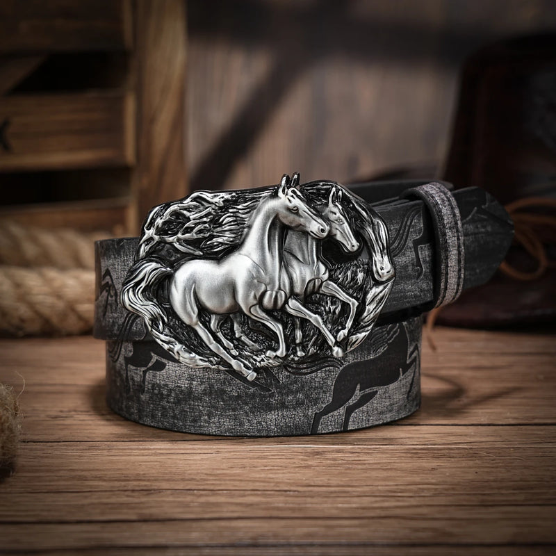 Western Cowboy PU Leather Belt for Men
