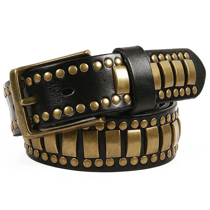 Luxury Original Leather Punk Hip Hop Unisex Belts