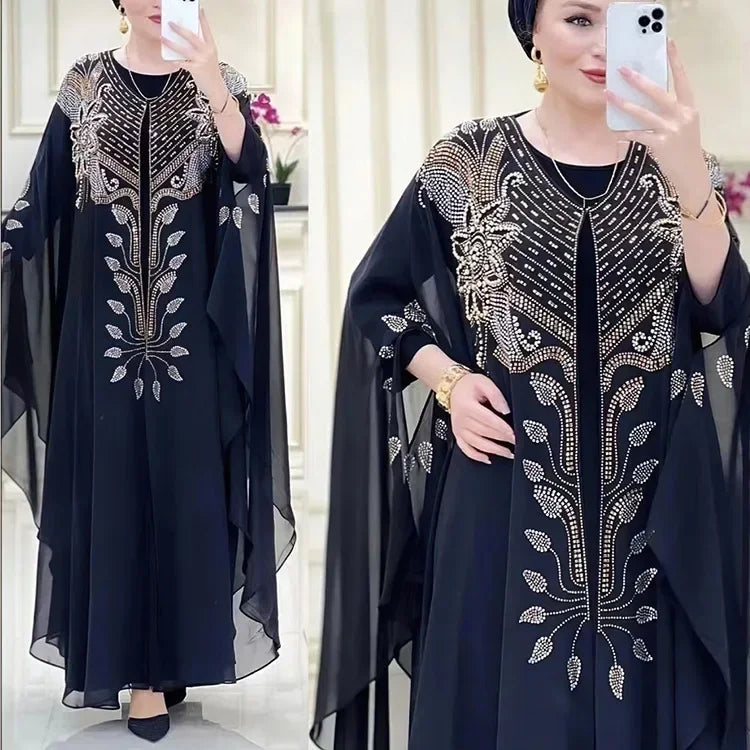 Dubai Luxury Chiffon Muslim Abayas For Women