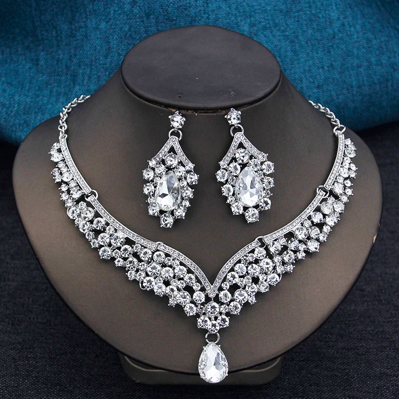 Princess Collar Two Piece Set Bride Jewelry for Women Wedding Accessories