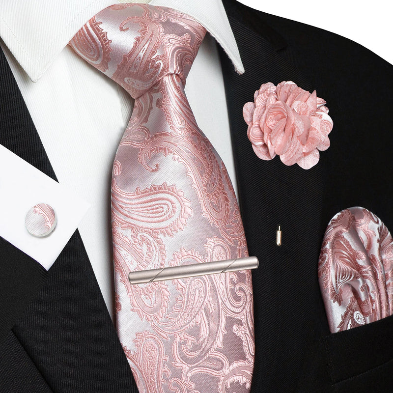 Men Ties Paisley Woven Necktie Set for Wedding Party