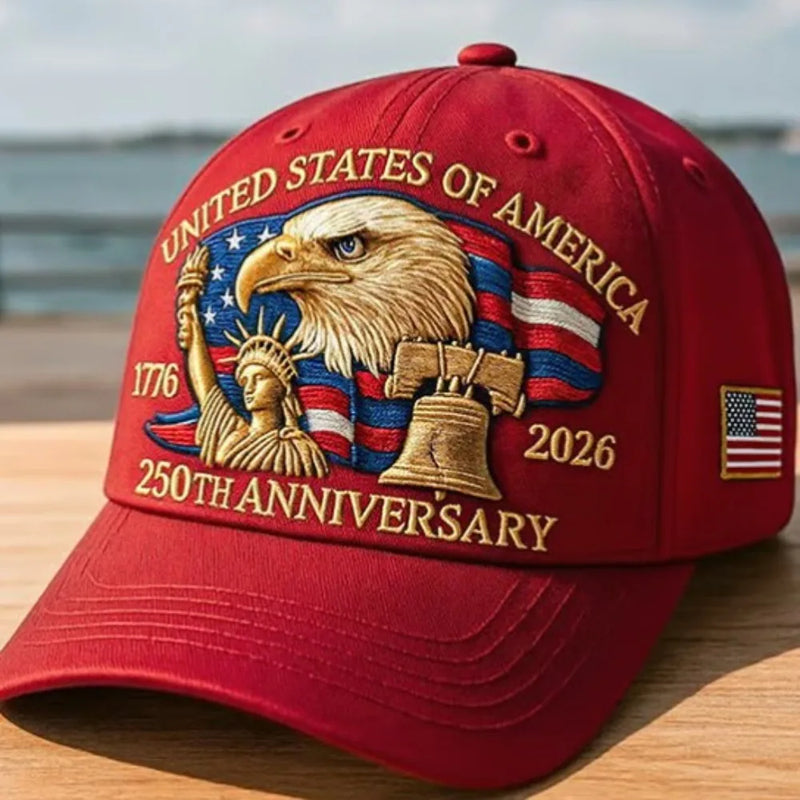 USA 250th Anniversary Eagle Print Unisex Adjustable Cotton Hat