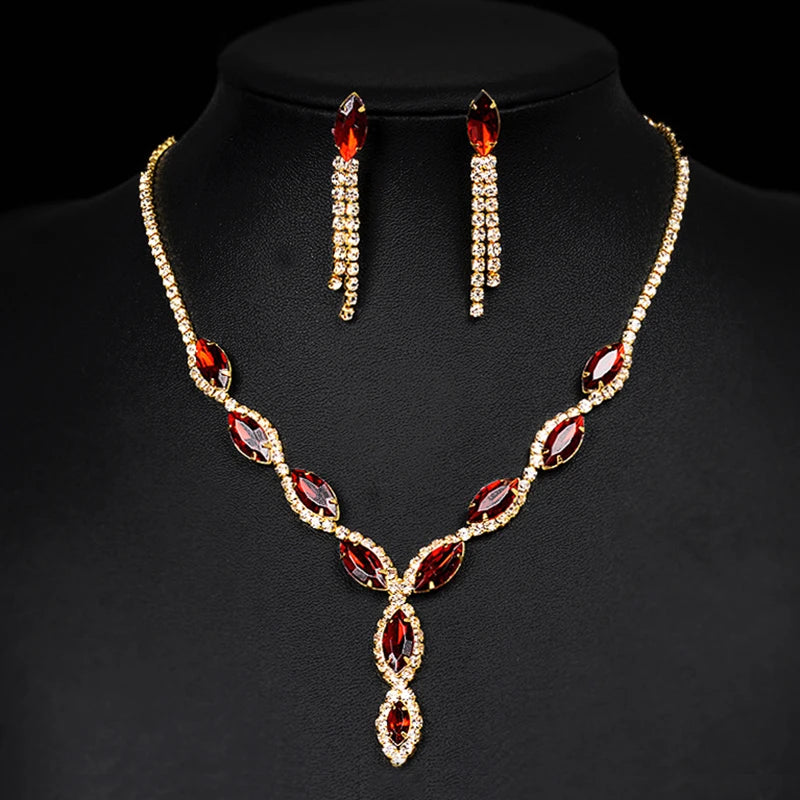 Crystal Prom Wedding Jewelry Sets for Women