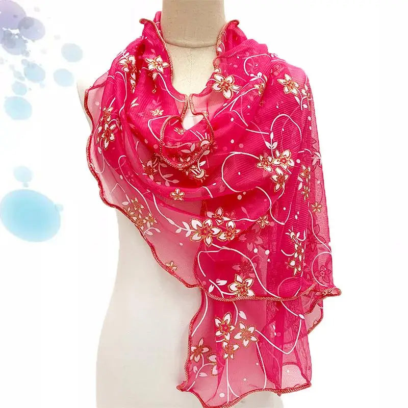 Elegant Lace Women Scarf Light Weight Silk Hijab