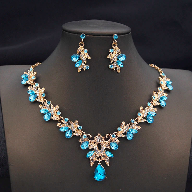 Princess Collar Two Piece Set Bride Jewelry for Women Wedding Accessories