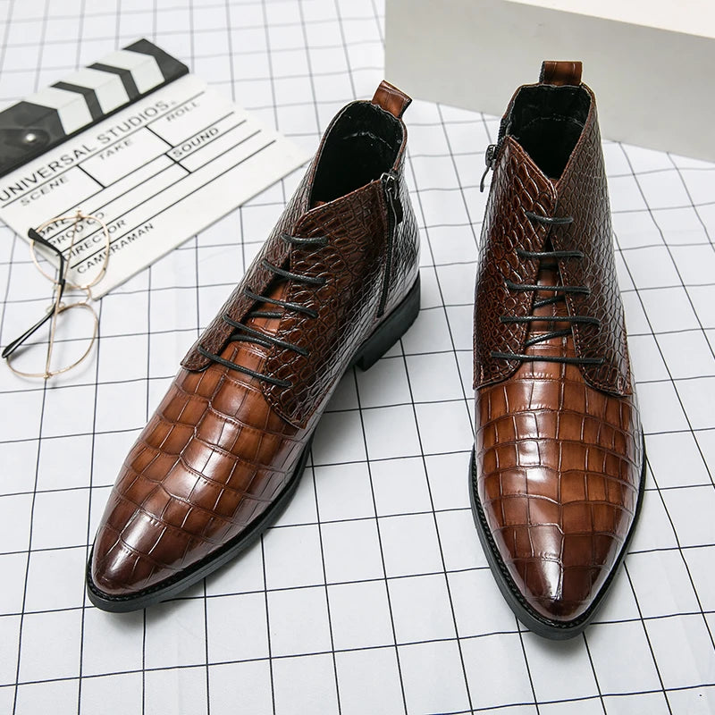 High Quality Business Leather Lace Up Chelsea Mens Shoes
