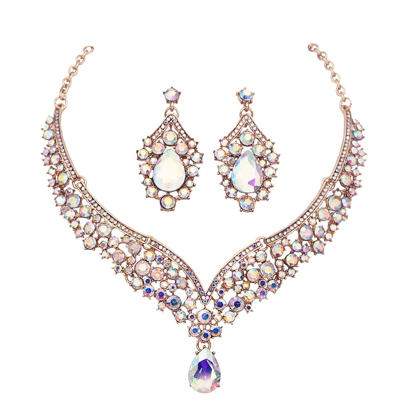 Princess Collar Two Piece Set Bride Jewelry for Women Wedding Accessories