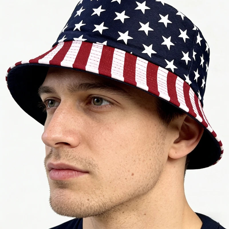 Unisex 250th Anniversary American Flag Patriotic Bucket Hat