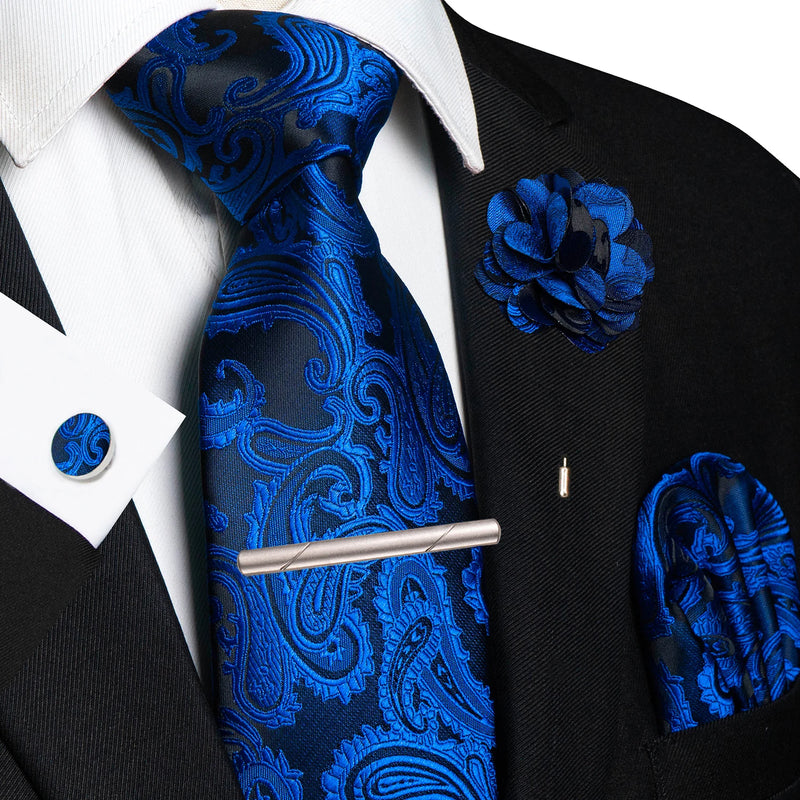 Men Ties Paisley Woven Necktie Set for Wedding Party