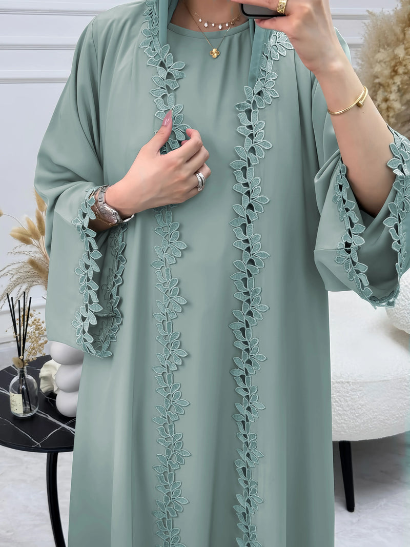 Dubai Elegant Beige Abaya for Muslim Women