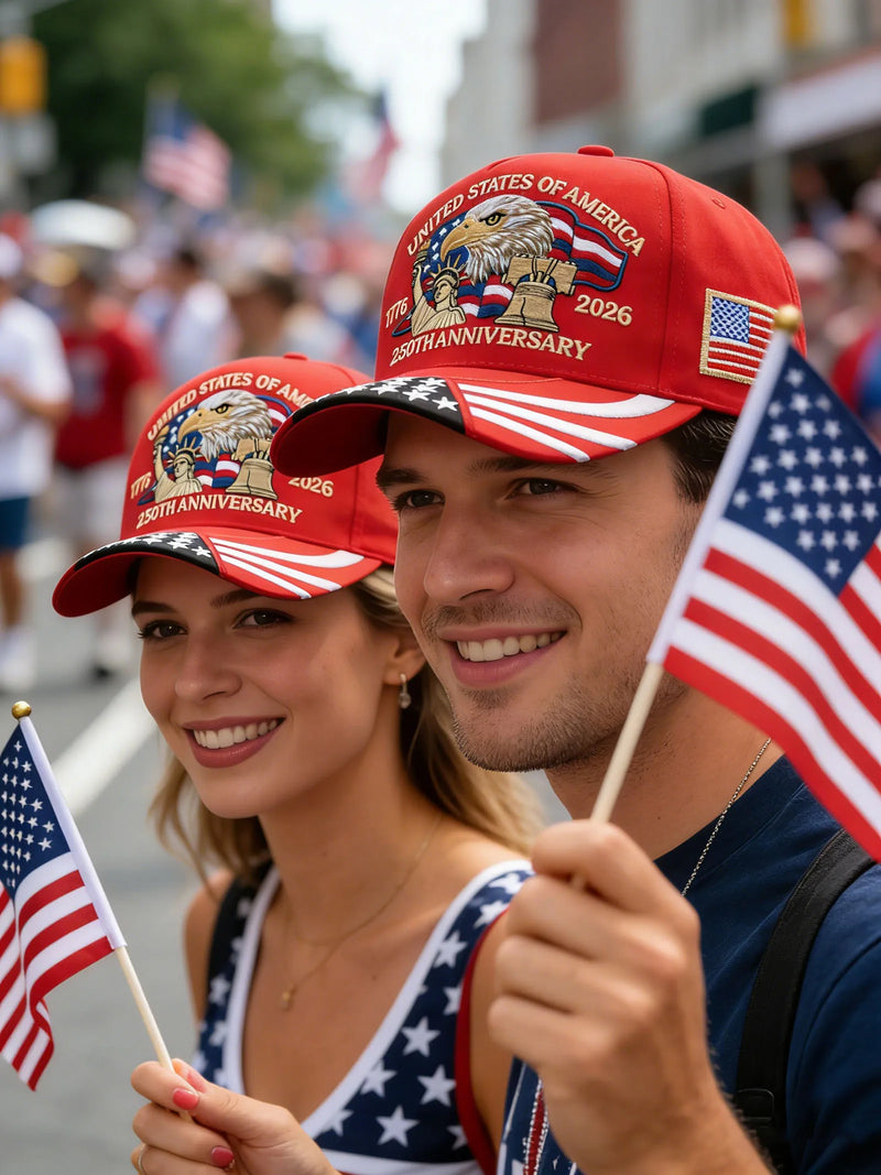 250th Anniversary USA Hat Embroidered Patriotic Baseball Cap