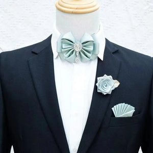 Men's Business Suits Accessories Collar Flowers Bow Tie Brooch Set