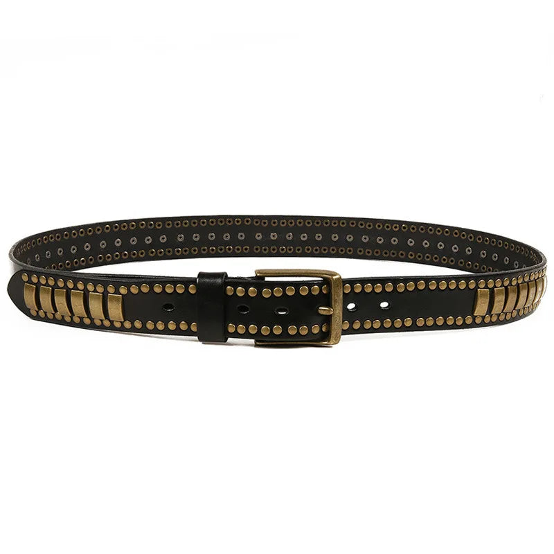Luxury Original Leather Punk Hip Hop Unisex Belts