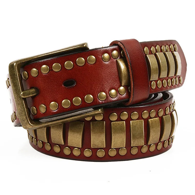 Luxury Original Leather Punk Hip Hop Unisex Belts