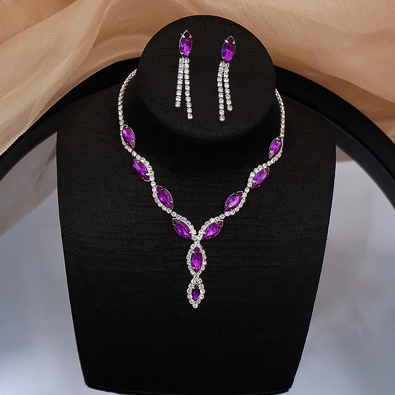 Crystal Prom Wedding Jewelry Sets for Women