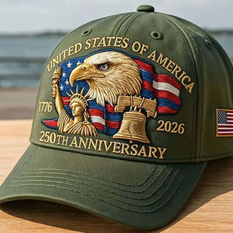 USA 250th Anniversary Eagle Print Unisex Adjustable Cotton Hat