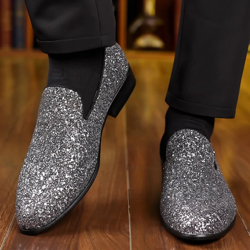Luxury High-Quality Sequin Beaded Designer Men's Loafers