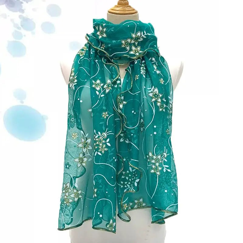 Elegant Lace Women Scarf Light Weight Silk Hijab
