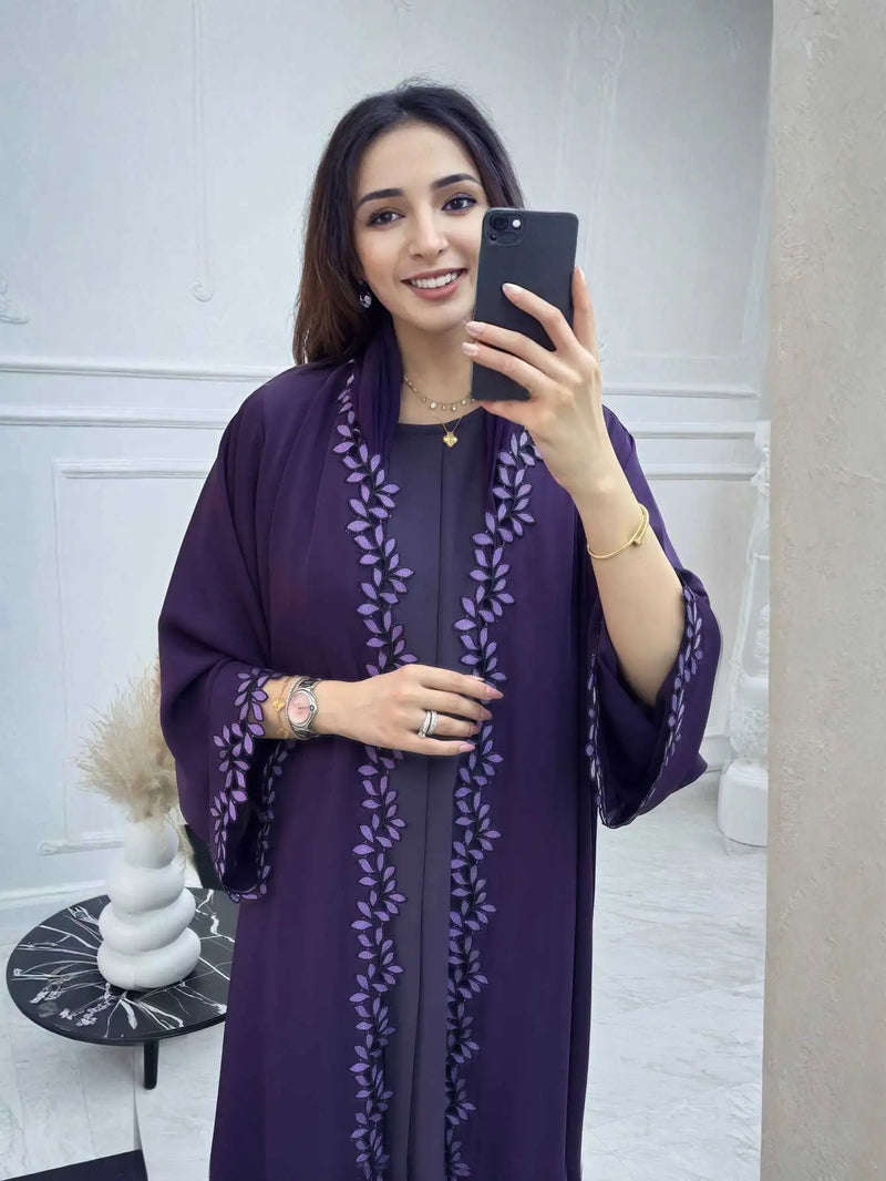 Dubai Elegant Beige Abaya for Muslim Women