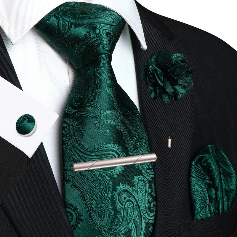 Men Ties Paisley Woven Necktie Set for Wedding Party