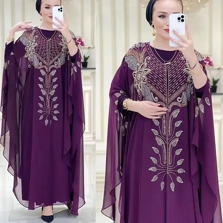 Dubai Luxury Chiffon Muslim Abayas For Women