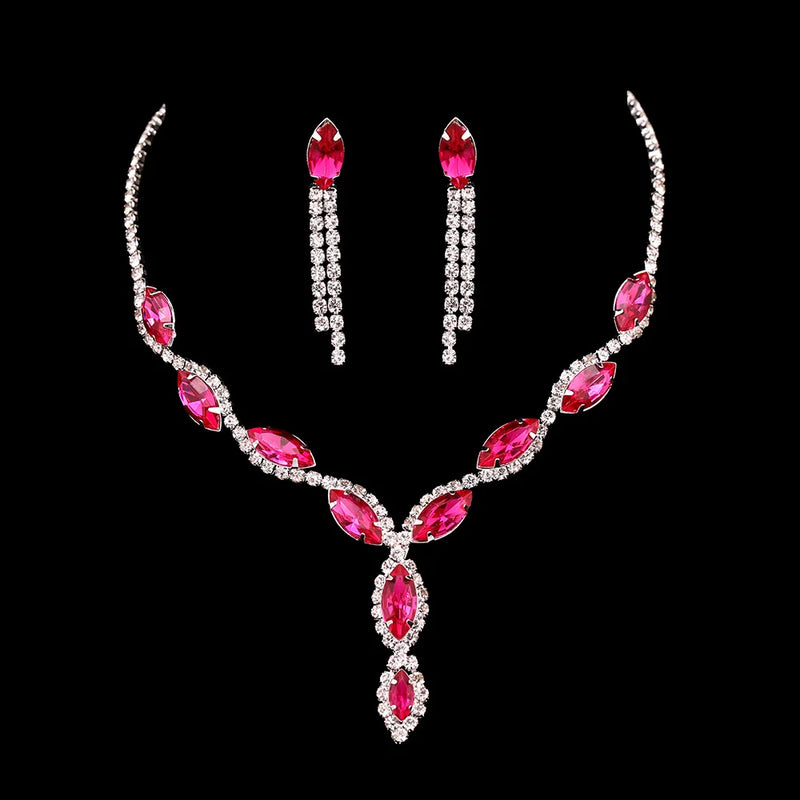 Crystal Prom Wedding Jewelry Sets for Women