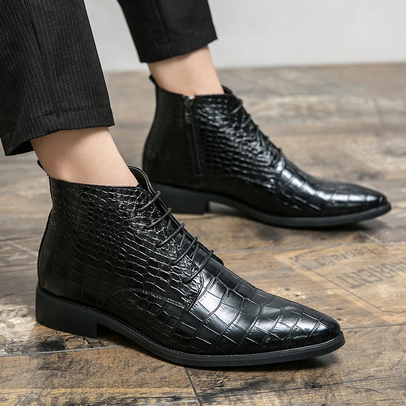 High Quality Business Leather Lace Up Chelsea Mens Shoes