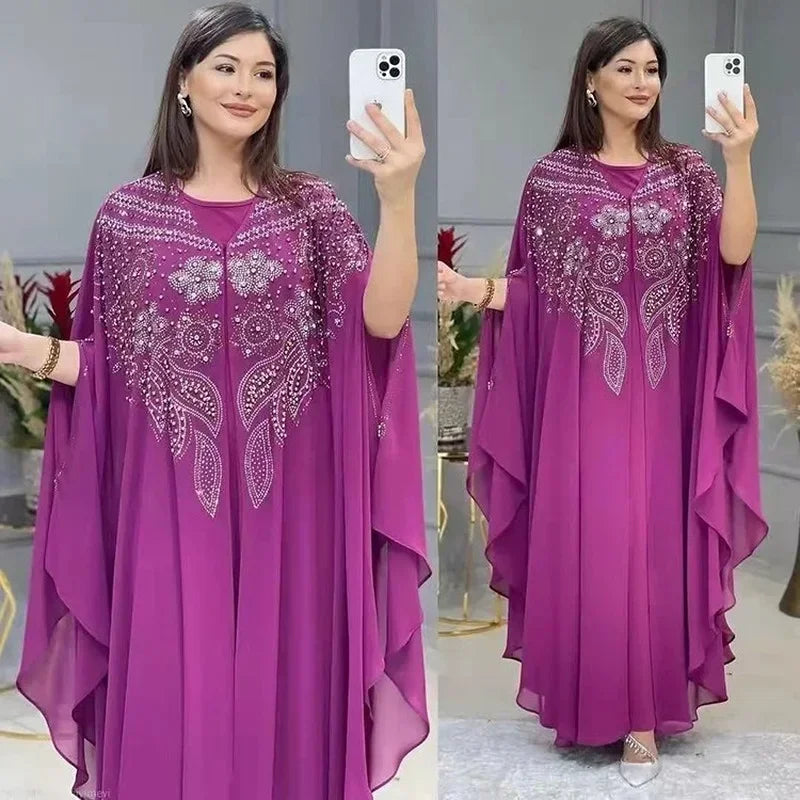 Dubai Luxury Chiffon Muslim Abayas For Women