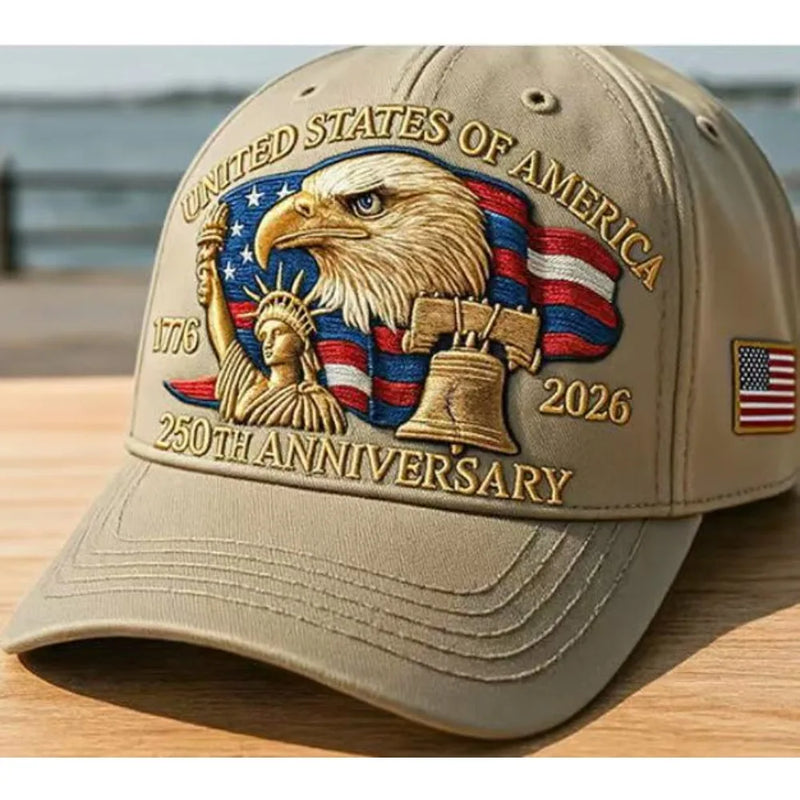USA 250th Anniversary Eagle Print Unisex Adjustable Cotton Hat
