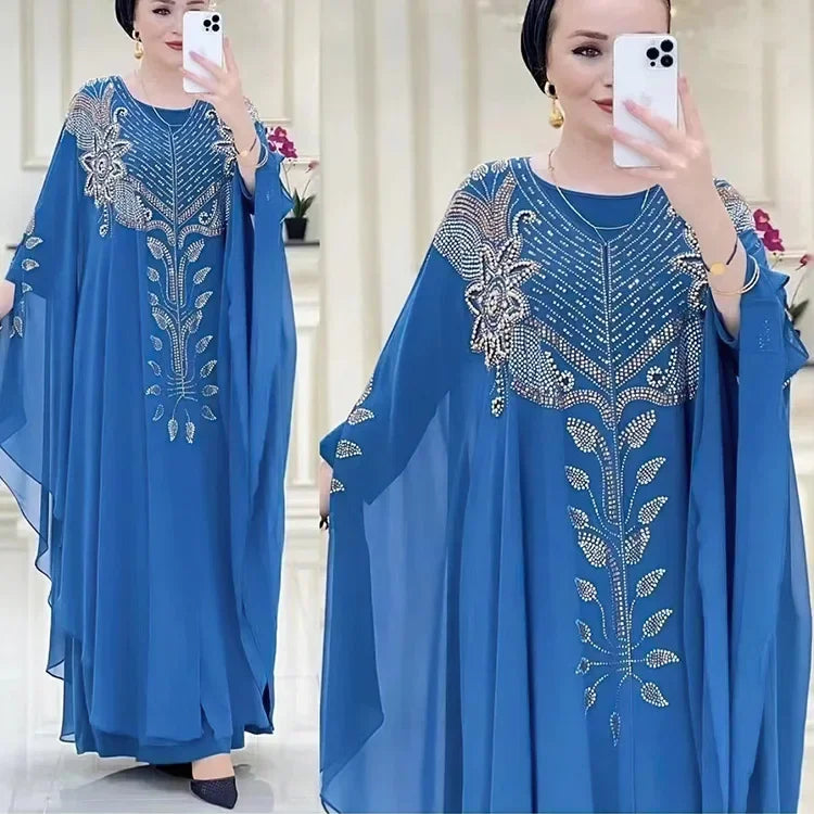 Dubai Luxury Chiffon Muslim Abayas For Women