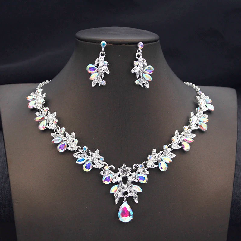 Princess Collar Two Piece Set Bride Jewelry for Women Wedding Accessories
