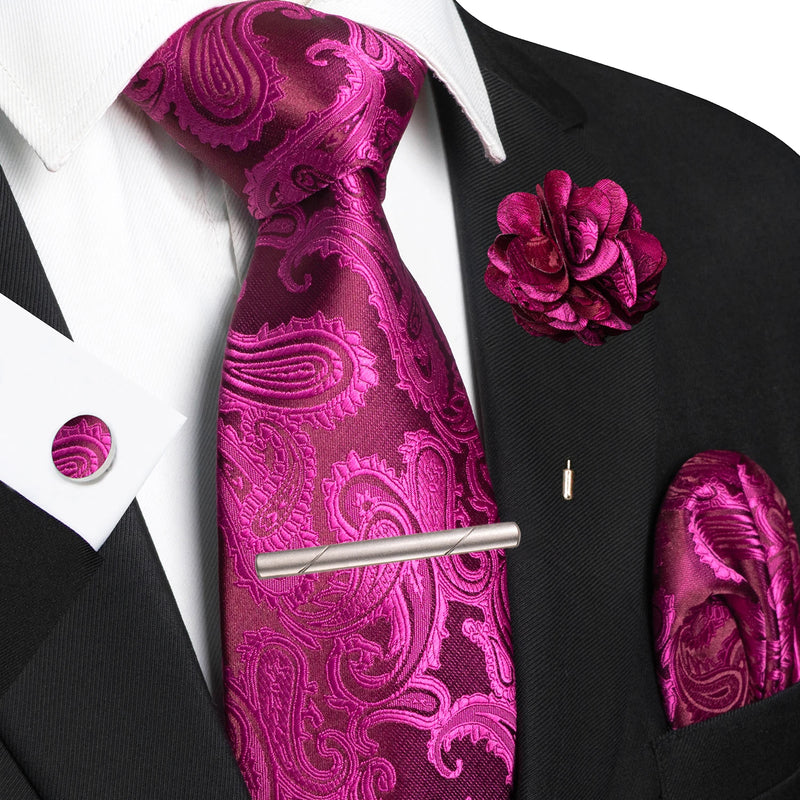 Men Ties Paisley Woven Necktie Set for Wedding Party