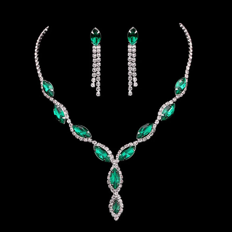 Crystal Prom Wedding Jewelry Sets for Women