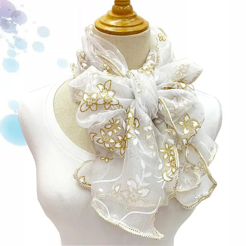 Elegant Lace Women Scarf Light Weight Silk Hijab