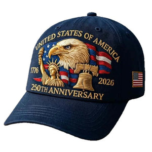 USA 250th Anniversary Eagle Print Unisex Adjustable Cotton Hat