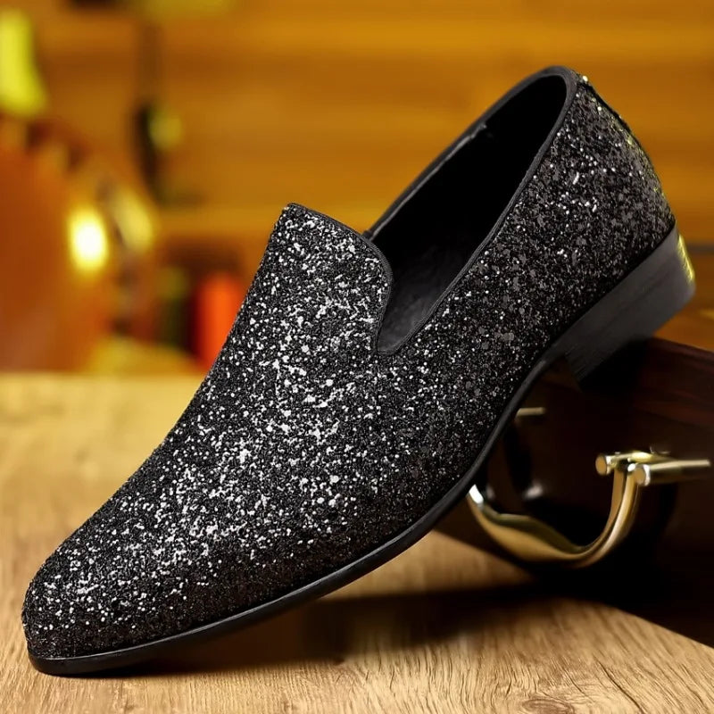 Luxury High-Quality Sequin Beaded Designer Men's Loafers