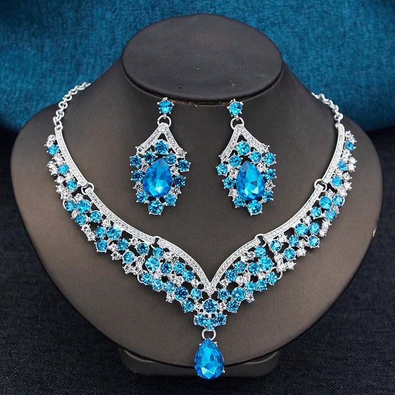 Princess Collar Two Piece Set Bride Jewelry for Women Wedding Accessories