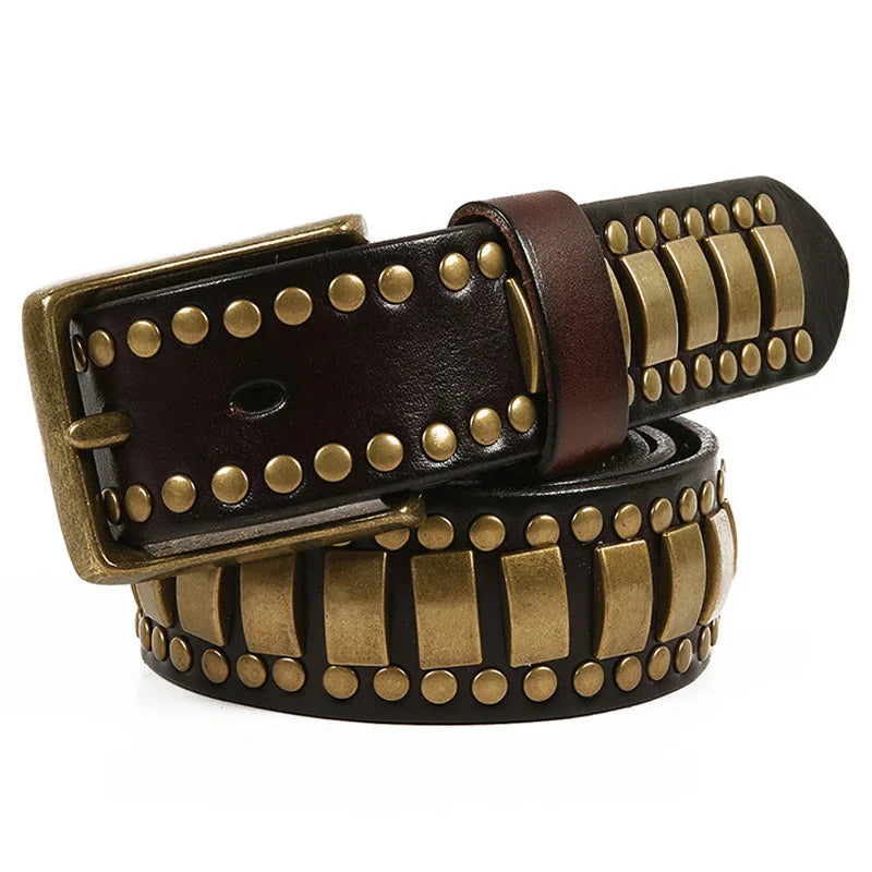 Luxury Original Leather Punk Hip Hop Unisex Belts