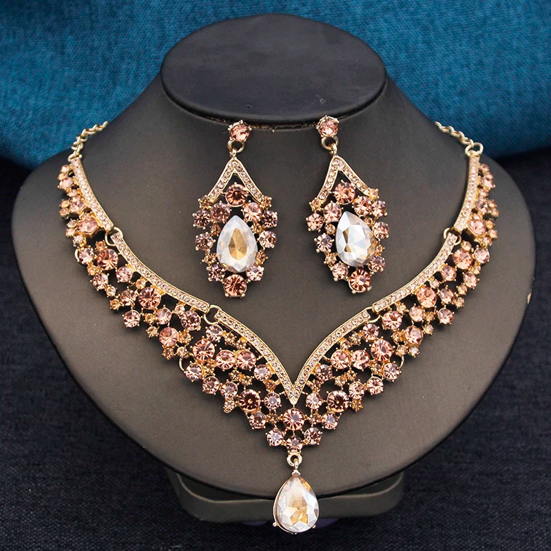 Princess Collar Two Piece Set Bride Jewelry for Women Wedding Accessories