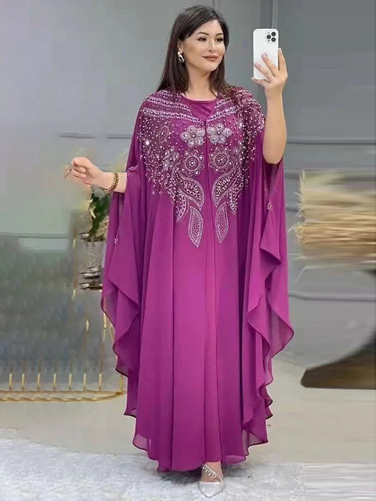 Dubai Luxury Chiffon Muslim Abayas For Women