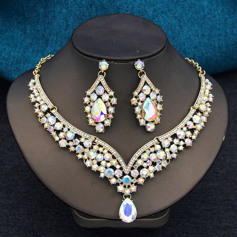 Princess Collar Two Piece Set Bride Jewelry for Women Wedding Accessories