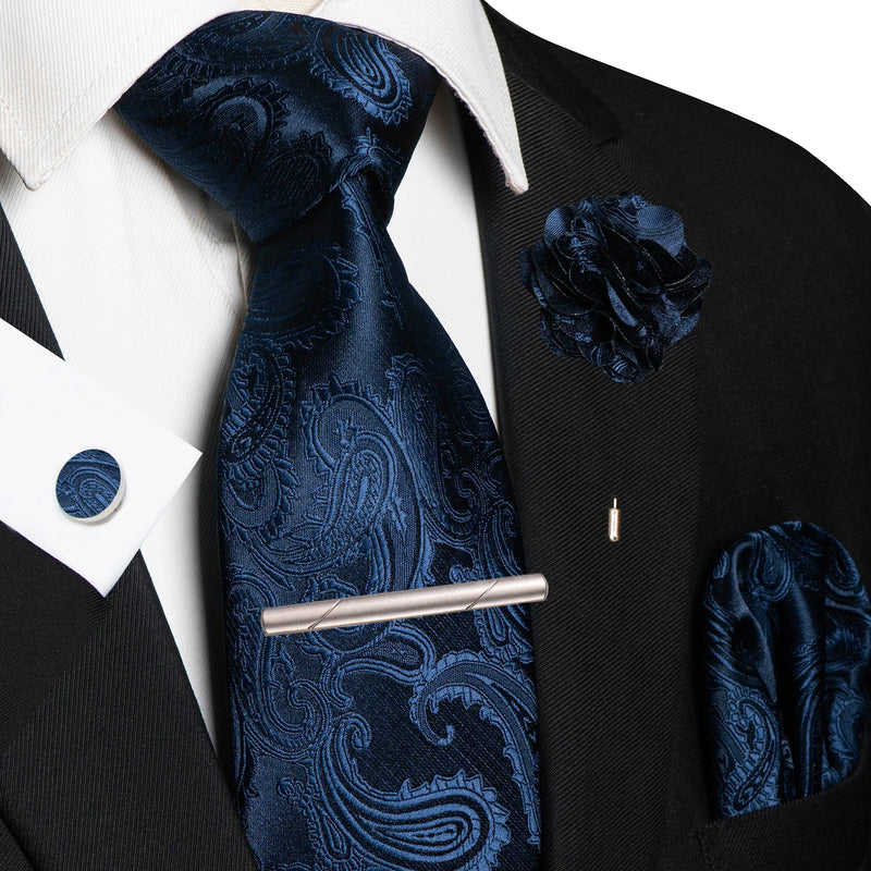 Men Ties Paisley Woven Necktie Set for Wedding Party