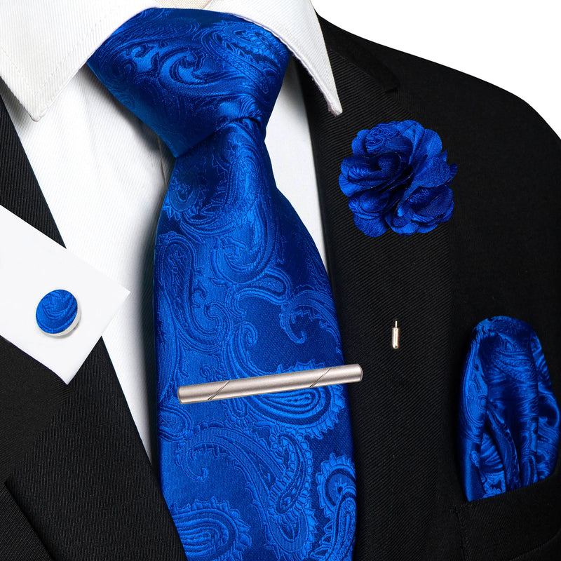 Men Ties Paisley Woven Necktie Set for Wedding Party